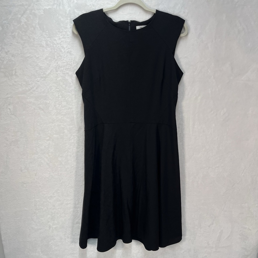 MM Lafleur Wool Blend Sheath Dress Womens 12 Classic Black Staple Minimal Career